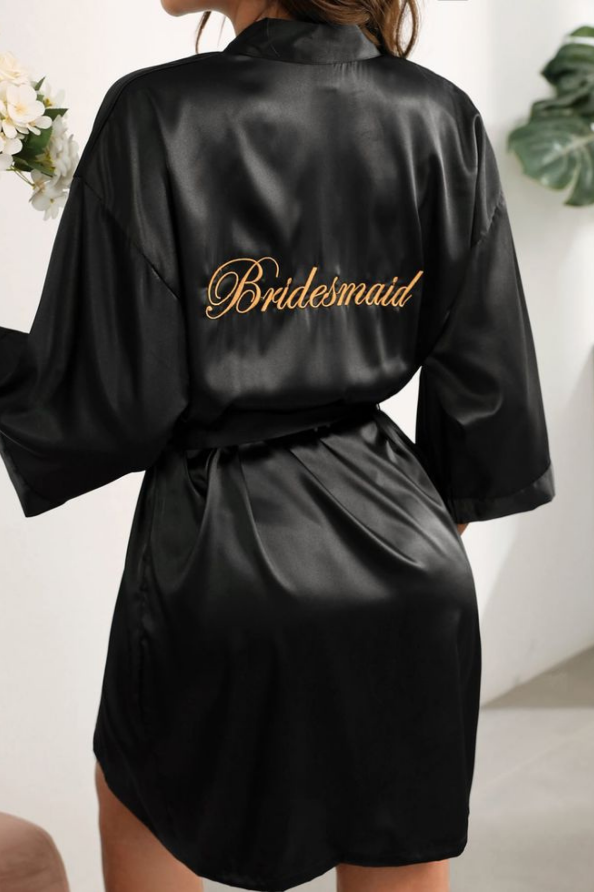BLACK CHERRY BRIDESMAID ROBE