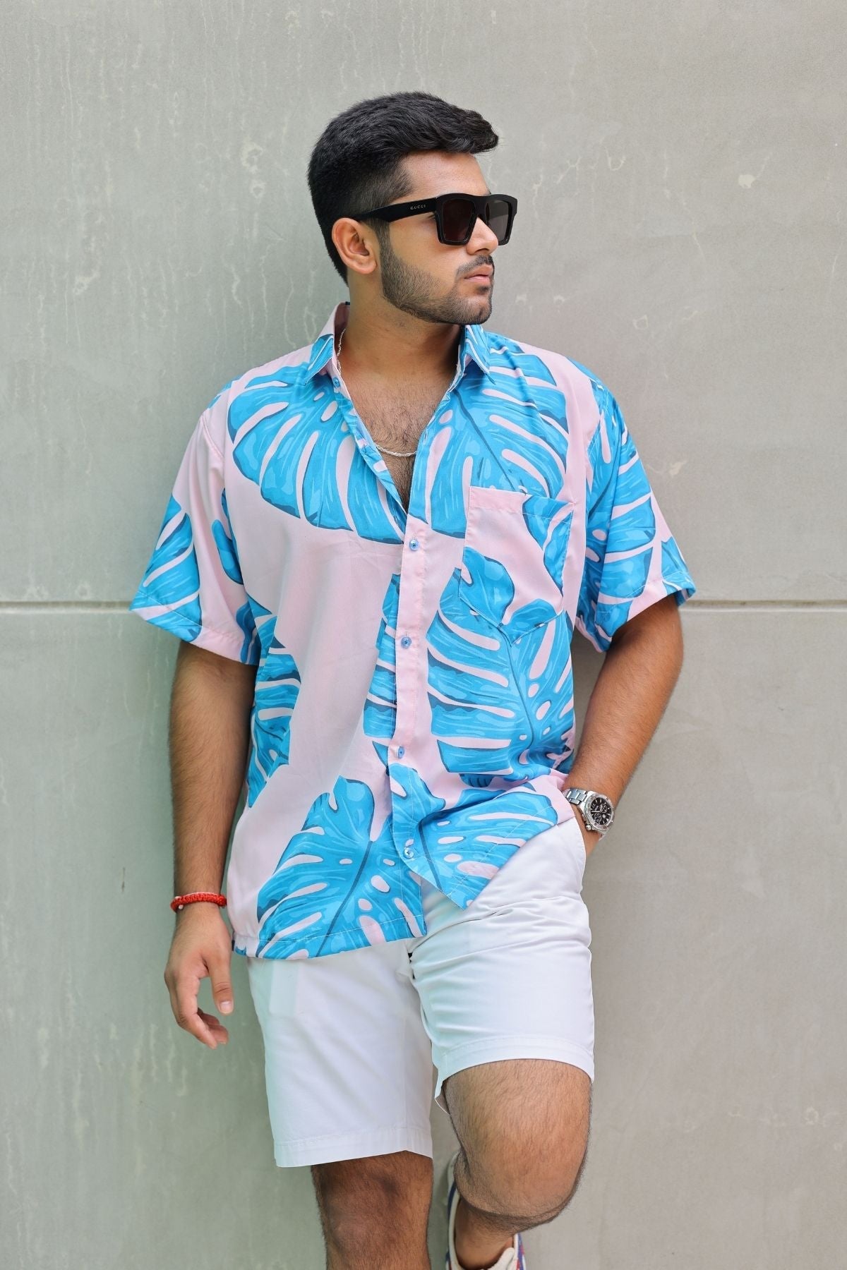 BLUE MONSTERA COUPLE SET