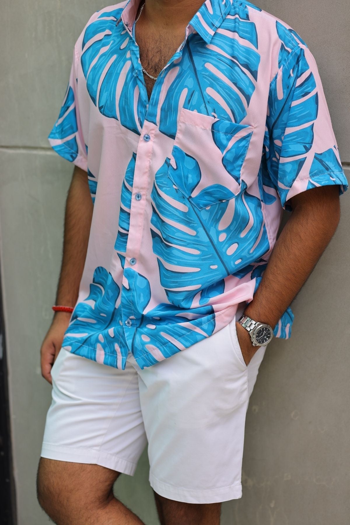 BLUE MONSTERA COUPLE SET