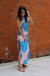 BLUE MONSTERA WOMEN DRESS