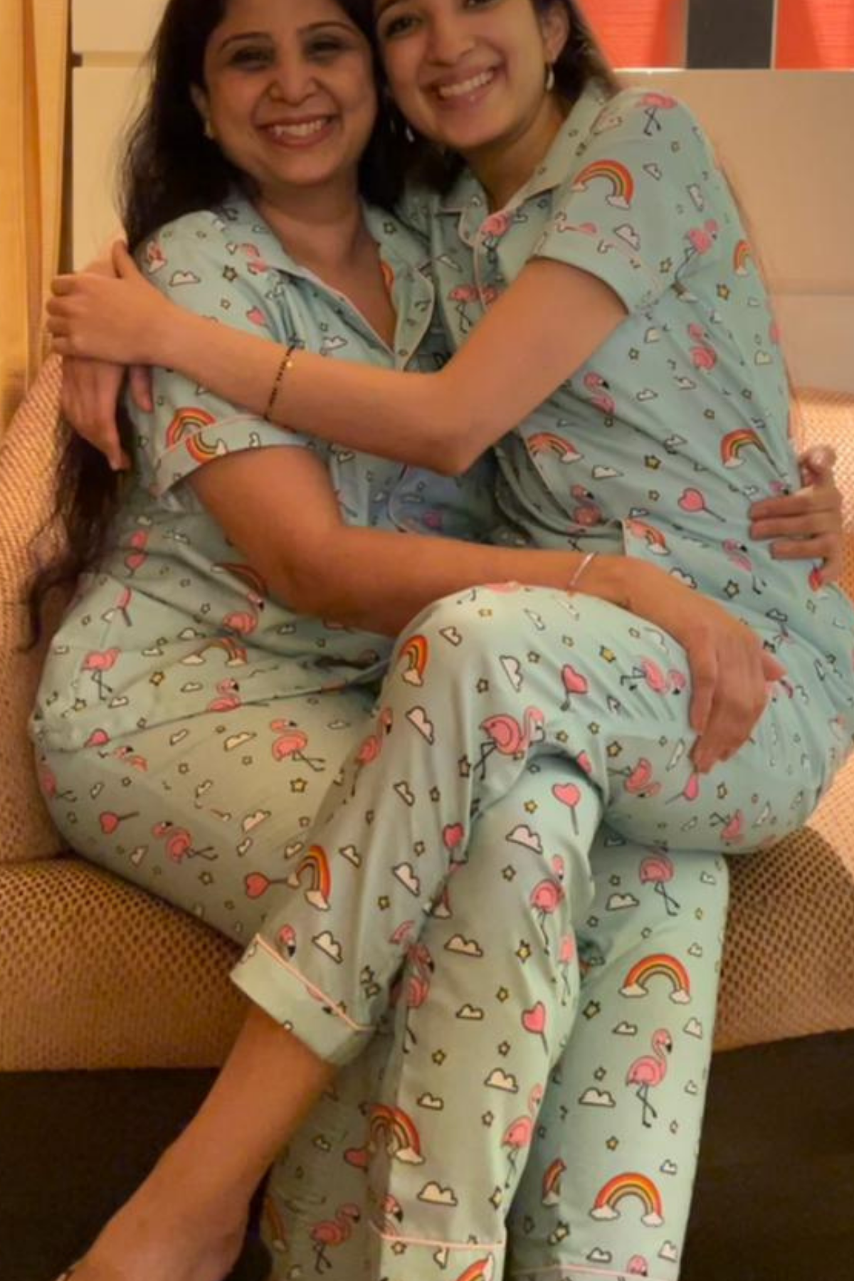 FLAMINGO FRENZY WOMEN NIGHTSUITS SET