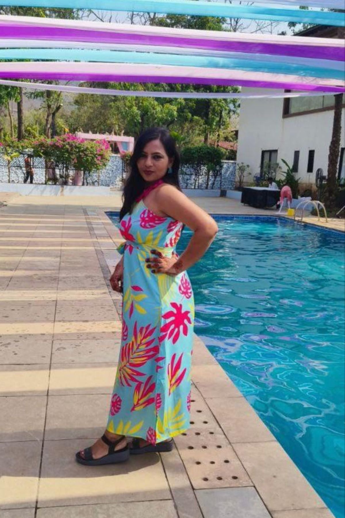 NEON PALM CINCO GIRL DRESS