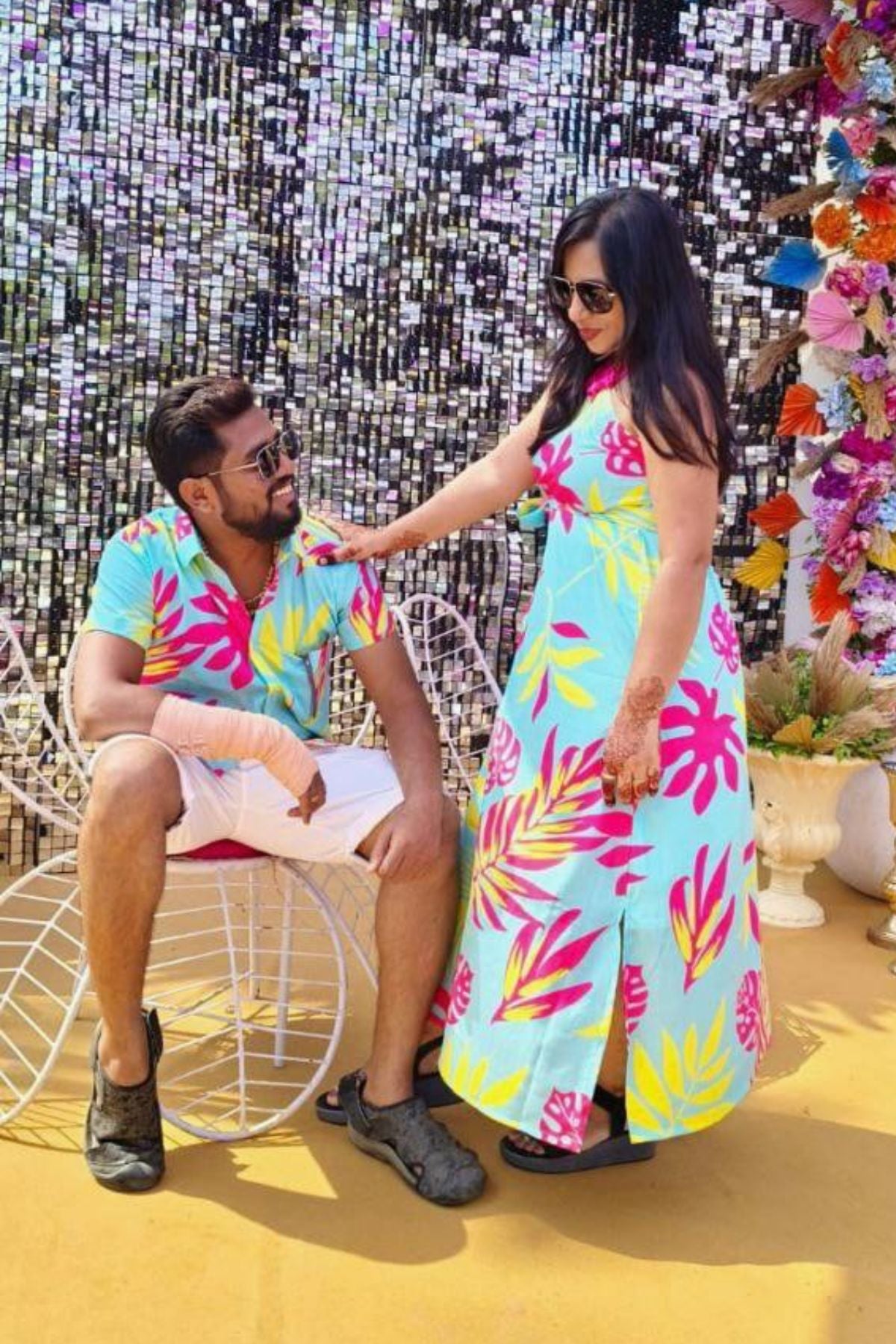 NEON PALM CINCO WOMEN DRESS