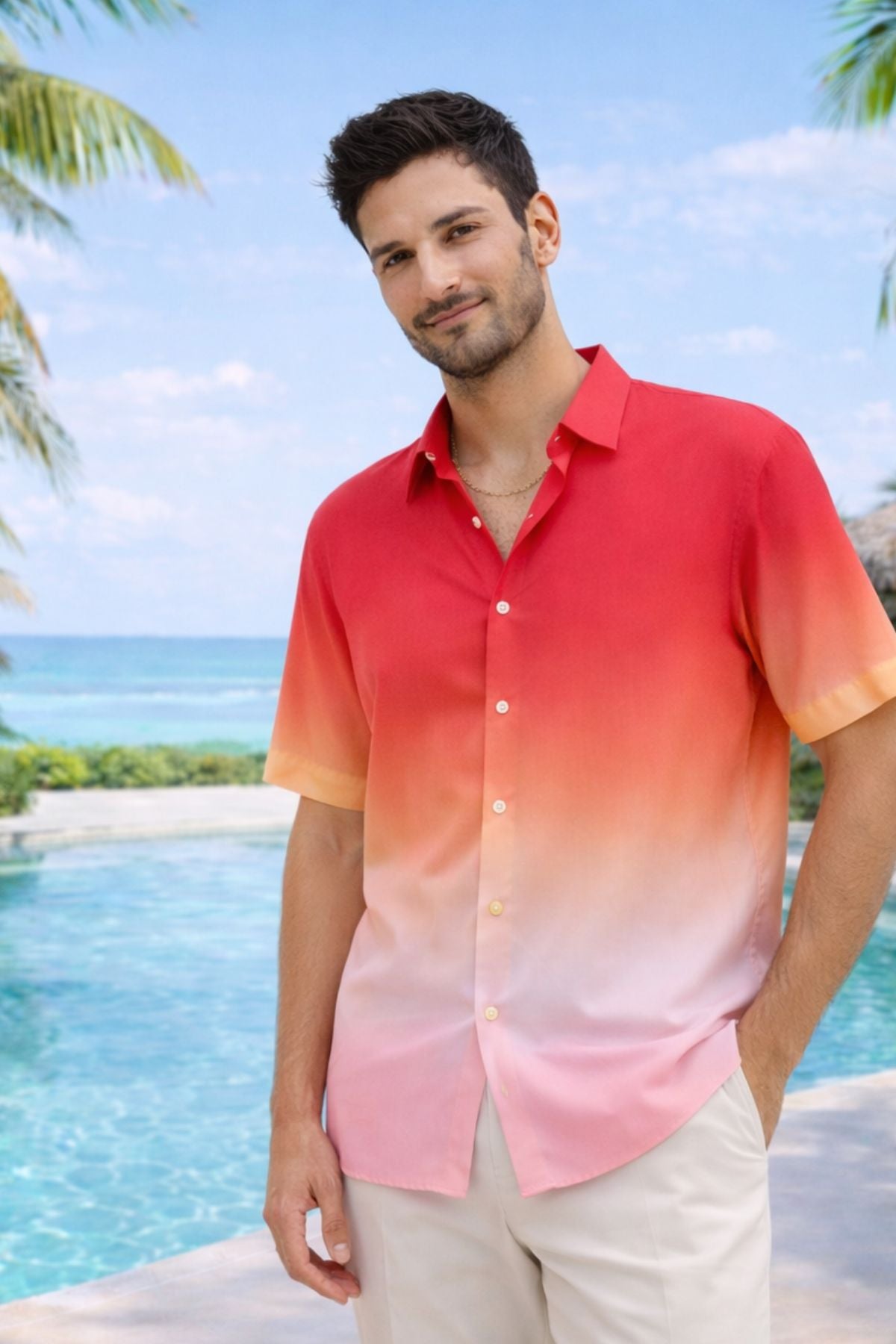 Coral Fade Love Men Shirt