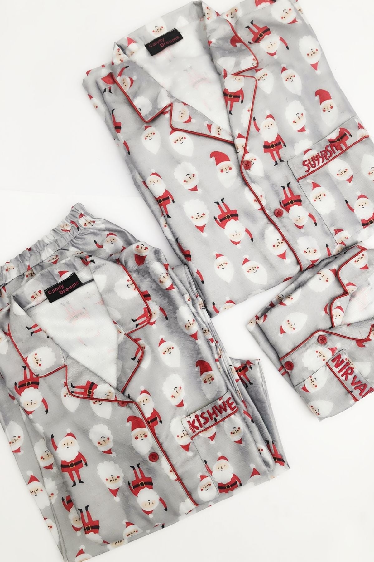 SILVER SANTA GIRL NIGHTSUIT SET