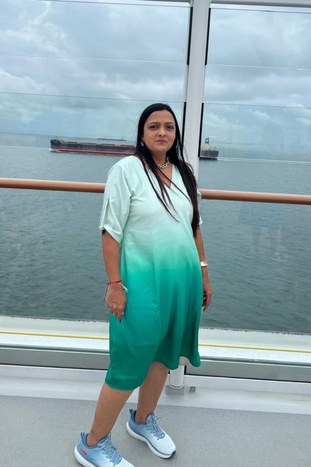 TEAL TWILIGHT WOMEN KNEE-LENGTH DRESS