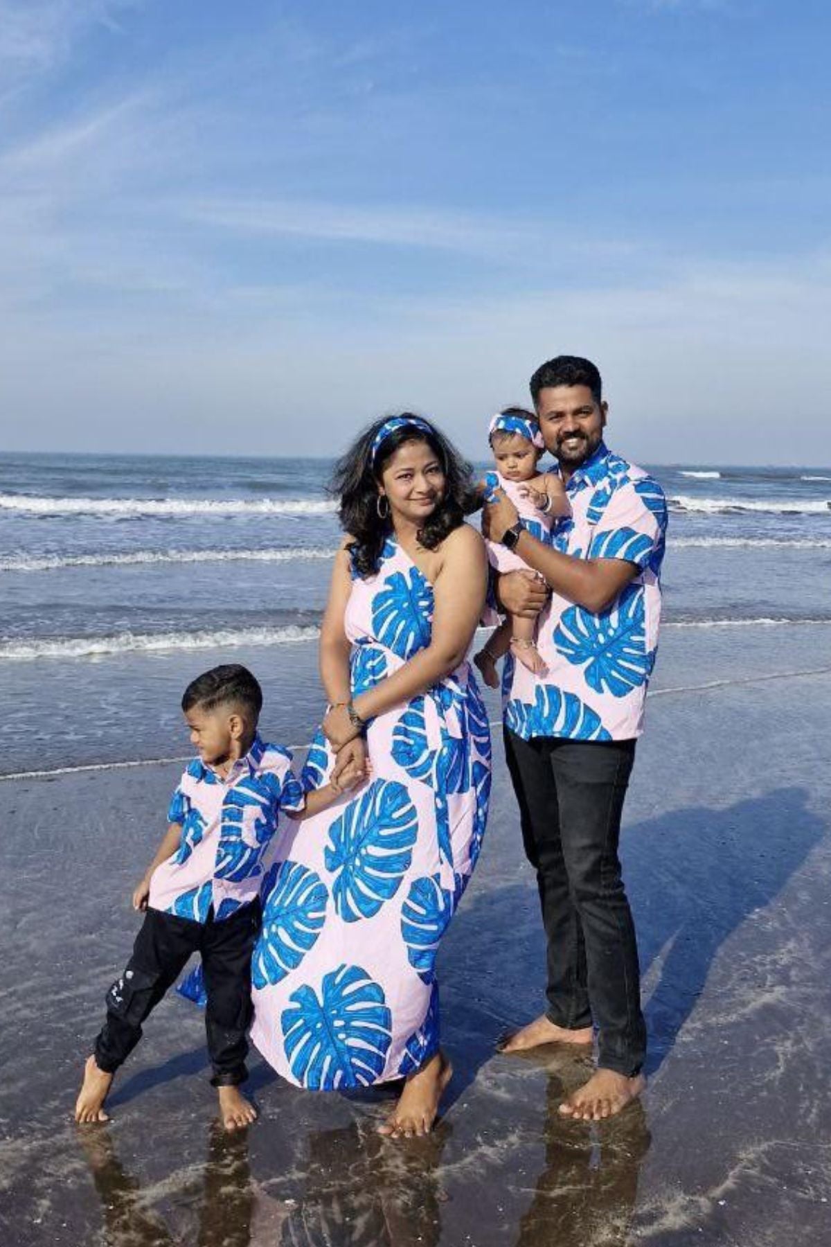 BLUE MONSTERA COUPLE SET