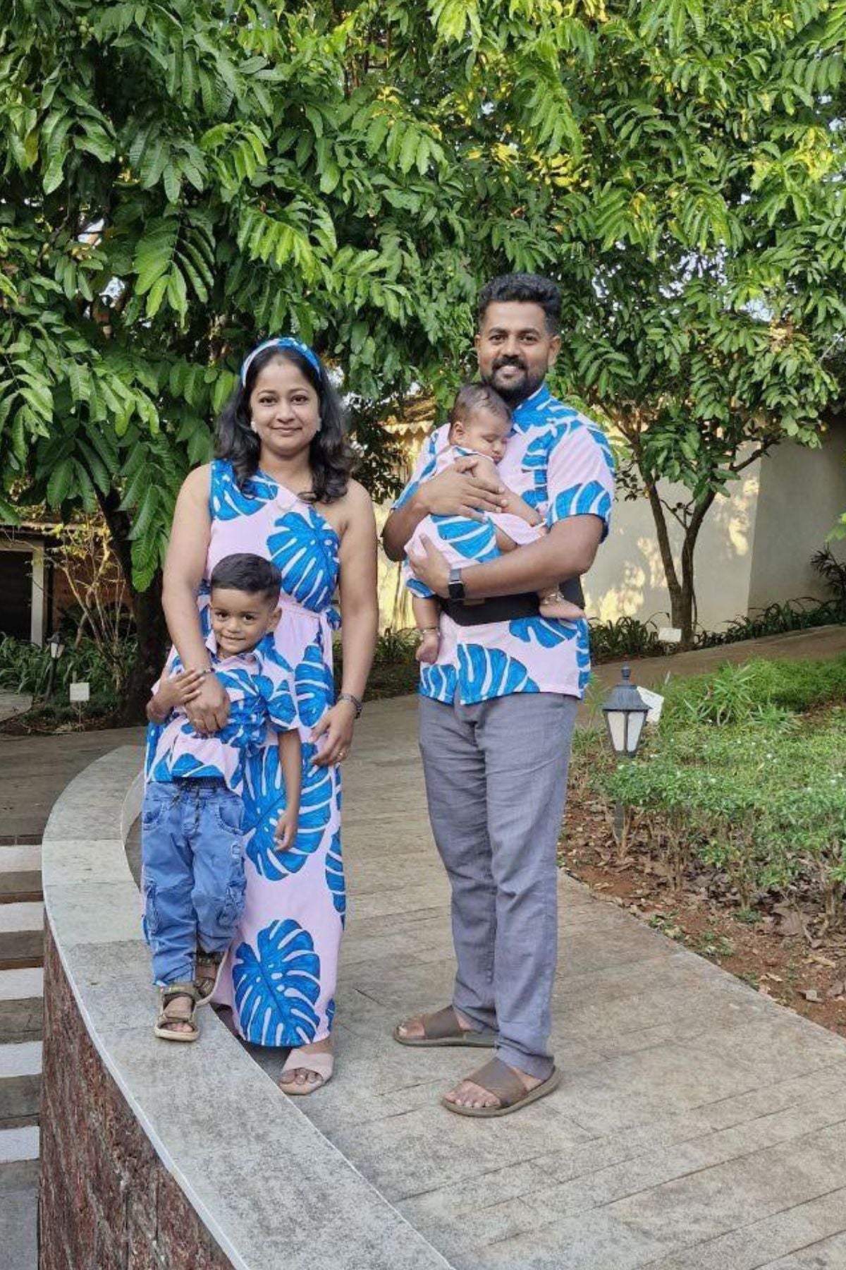 BLUE MONSTERA COUPLE SET