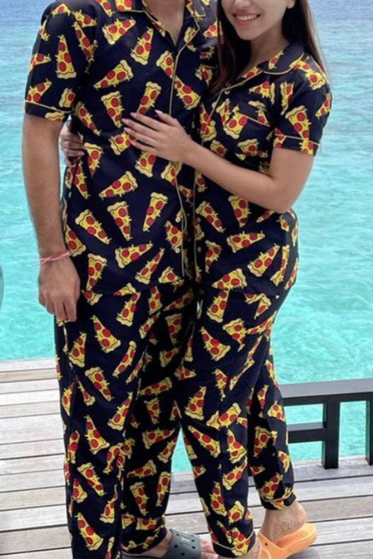 PIZZA DELIGHT COUPLE  NIGHTSUITS SET