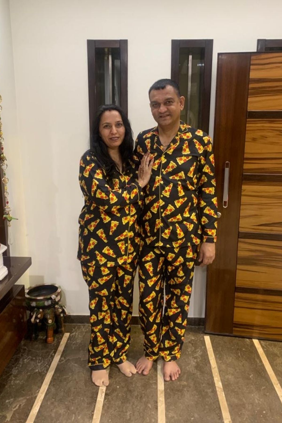 PIZZA DELIGHT COUPLE  NIGHTSUITS SET
