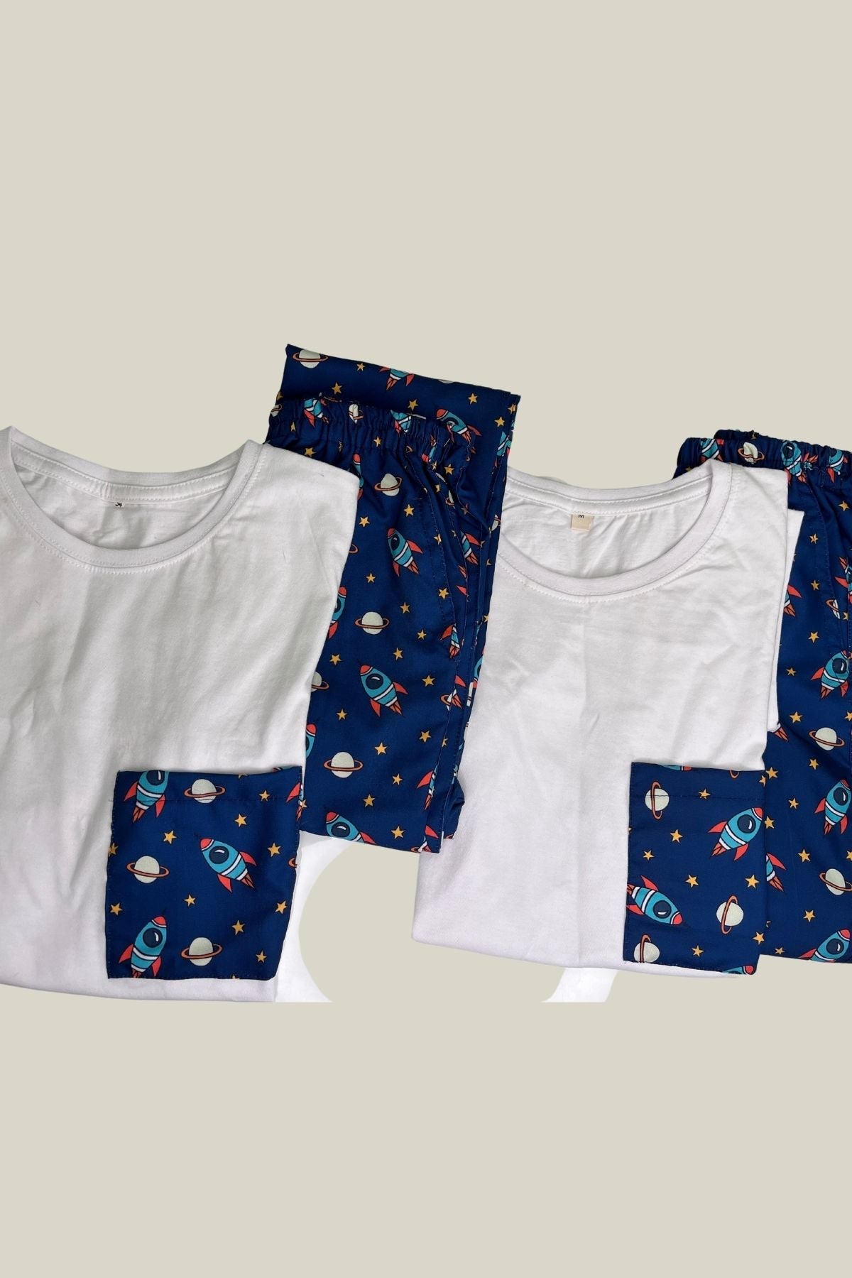 COSMIC ROCKET COUPLE NIGHTSUITS SET