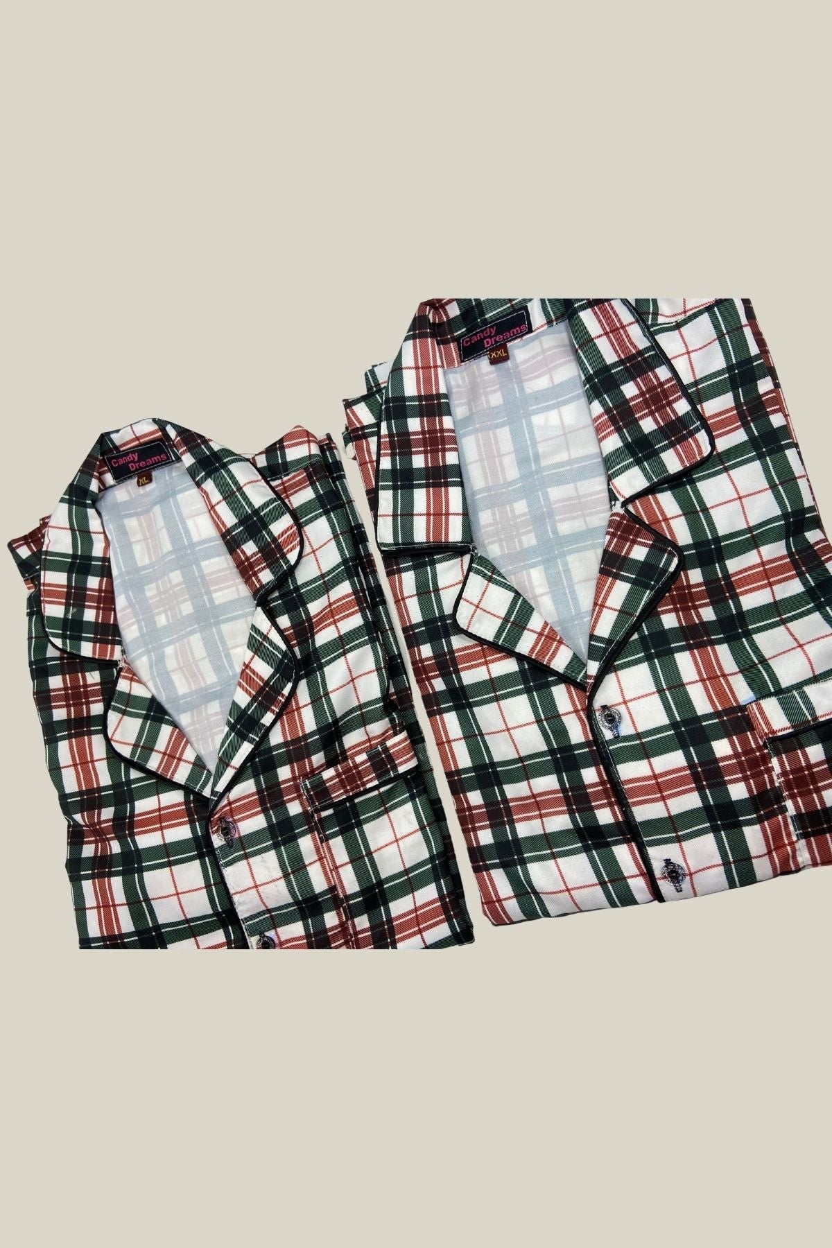 BLACK RED STRIPES COUPLE NIGHTSUITS SET