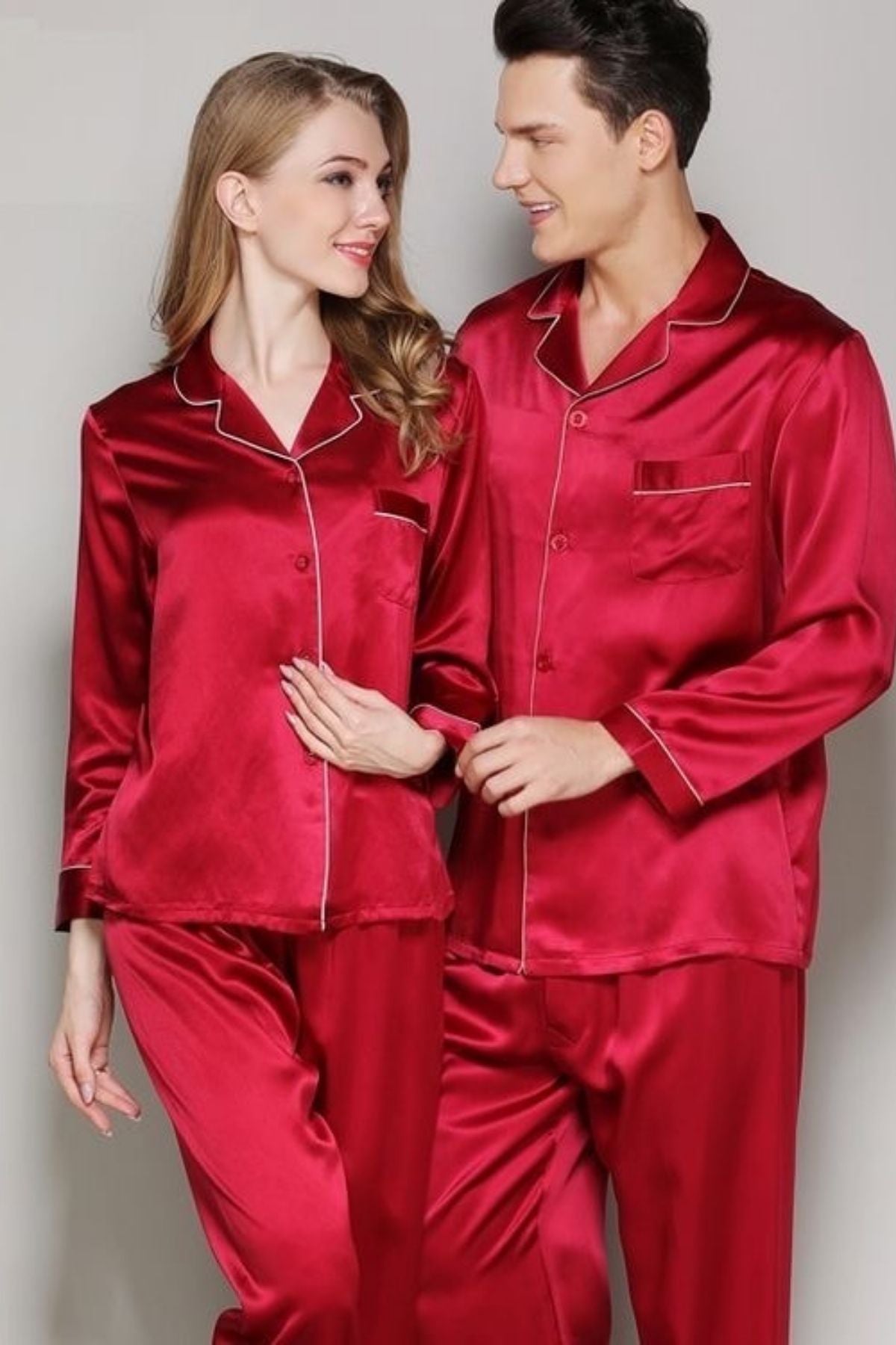 CHERRY RED COUPLE NIGHTSUITS SET