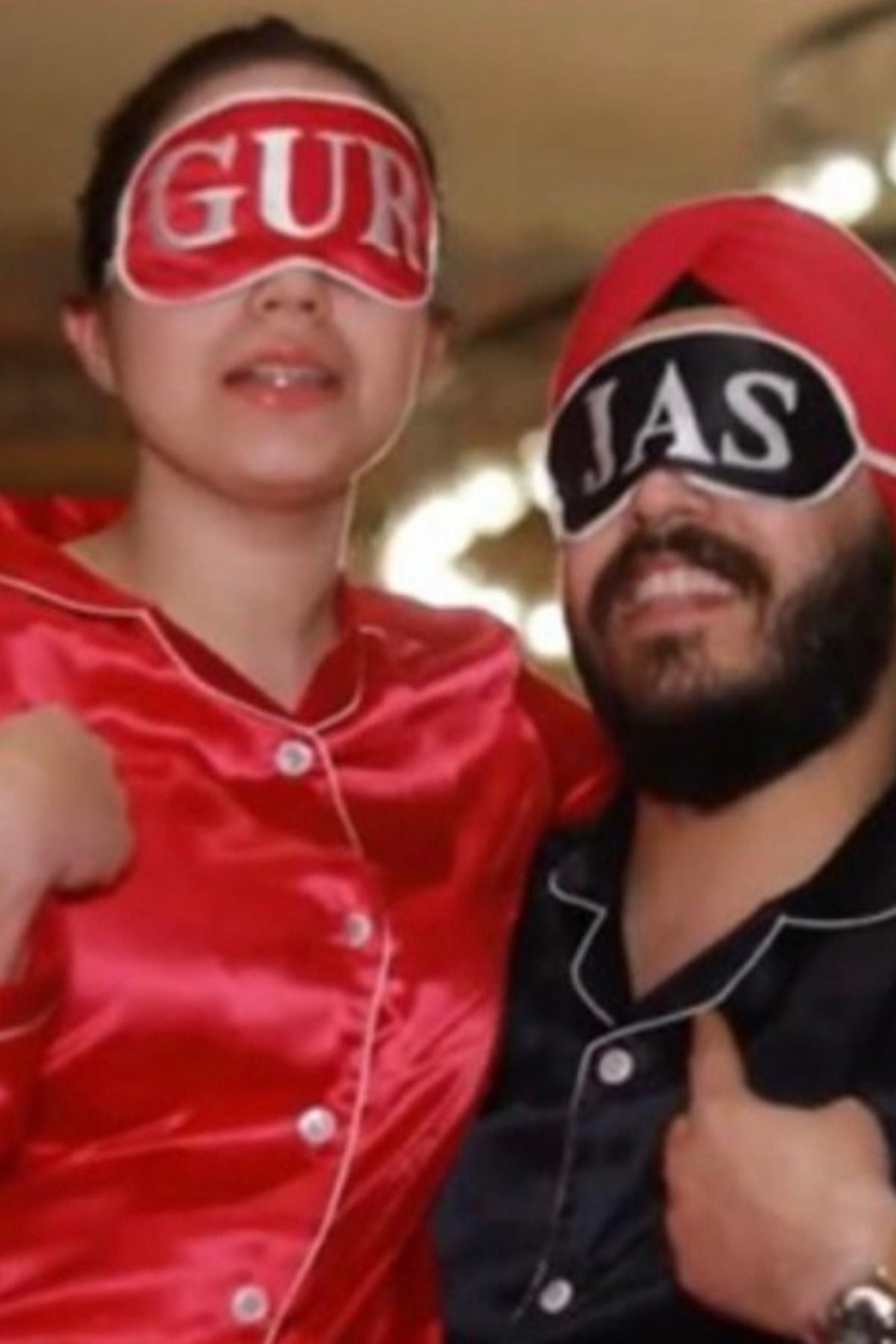 CLASSIC RED BLACK COUPLE NIGHTSUITS SET