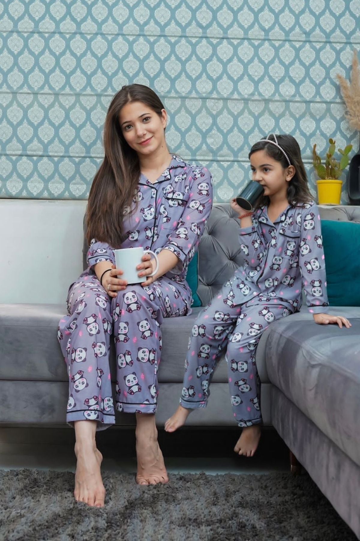 PURPLE PANDA WOMEN NIGHTSUITS SET